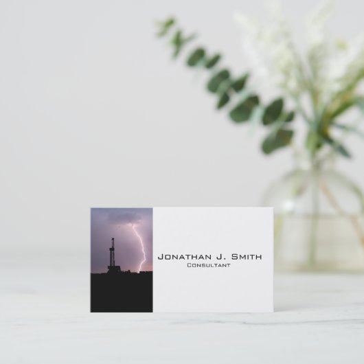 Olieboringen, bliksem visitekaartje (Staand voorkant)