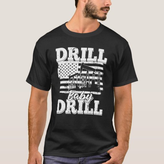 Olieboringen gebruiken vlag Fracking Oilfield Dril T-shirt (Voorkant)