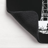 Olieboringen in het wit op zwart muismat (Hoek)