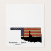 Olieboringen, Oklahoma, sterren, strips Visitekaartje (Buitenkant ongevouwen)