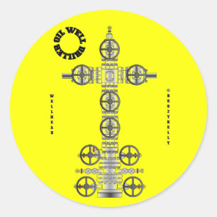 Oliebron Driller, Wellhead, Sticker, Olieveld, Oli Ronde Sticker