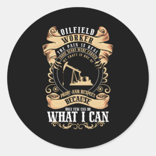 Oliebron Olieveld Oilfield Prullenbak Arbeider Rou Ronde Sticker