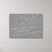 Oliebron pompen (pomp Jack) eenheid (reliëf look) Canvas Afdruk (Voorkant)