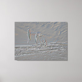 Oliebron pompen (pomp Jack) eenheid (reliëf look) Canvas Afdruk