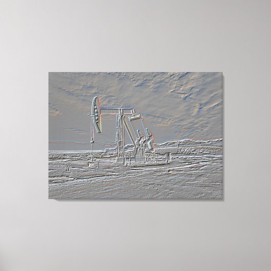 Oliebron pompen (pomp Jack) eenheid (reliëf look) Canvas Afdruk (Voorkant)