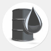 oliedrum ronde sticker (Voorkant)