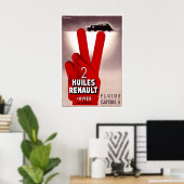 Olieën Renault Vintage Auto Poster (Thuiskantoor)