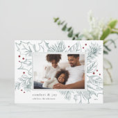  oliefamilie foto feestdagenkaart (Staand voorkant)