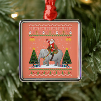 Oliefant Lelijk Kerstcadeau Kerstman Rid Olifant K Metalen Ornament