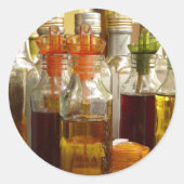  olieflessen ronde sticker (Voorkant)