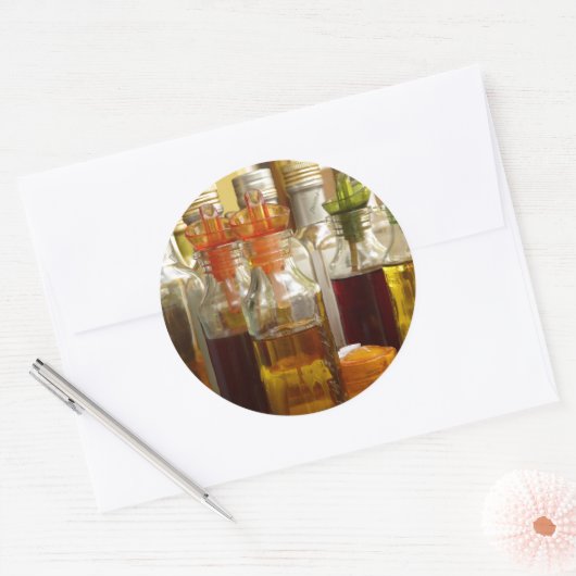  olieflessen ronde sticker (Envelop)