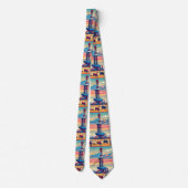 Oliegas Boorinstallatie in Gebied met Koeien Stropdas (Achterkant)