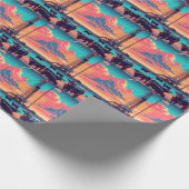 Oliegasinstallatie bij zonsondergang  Vee en Ameri Cadeaupapier (Hoek)