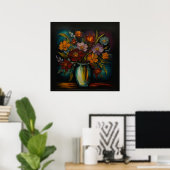 Oliegeschilderde Bloemendroomwereld Poster (Thuiskantoor)