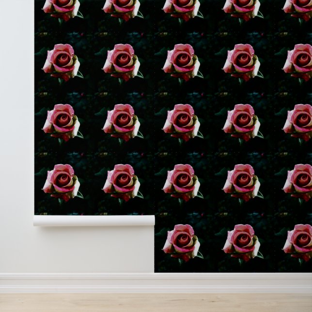Oliegeschilderde Roos Behang (Applicatie)