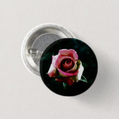 Oliegeschilderde Roos Ronde Button 3,2 Cm (Voorkant /achterkant)
