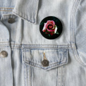 Oliegeschilderde roos ronde button 5,7 cm (In situ)