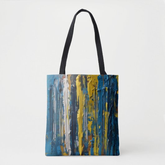 Oliegeverfde verticale Abstracte strepen Tote Bag (Voorkant)