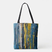 Oliegeverfde verticale Abstracte strepen Tote Bag (Achterkant)