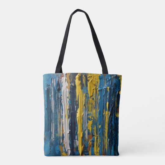 Oliegeverfde verticale Abstracte strepen Tote Bag (Achterkant)