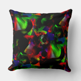 Oliegroen en rode vlekken met donkere delen werpen kussen