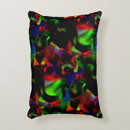 Oliegroene en rode vlekken met donkere delen accent kussen