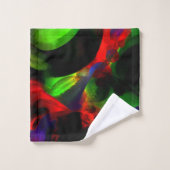 Oliegroene en rode vlekken met donkere delen bad handdoek (Wasdoekje)