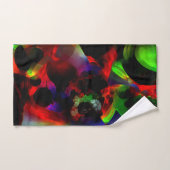 Oliegroene en rode vlekken met donkere delen bad handdoek (Handdoek)