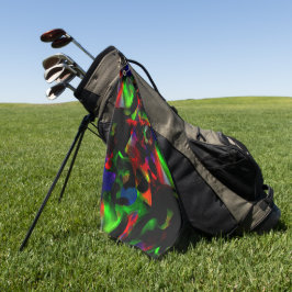 Oliegroene en rode vlekken met donkere delen golfhanddoek