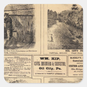 Oliehoudende boerderijen vierkante sticker