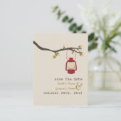 Olielamp Camping Fall Wedding Save the Date Aankondigingskaart (Staand voorkant)