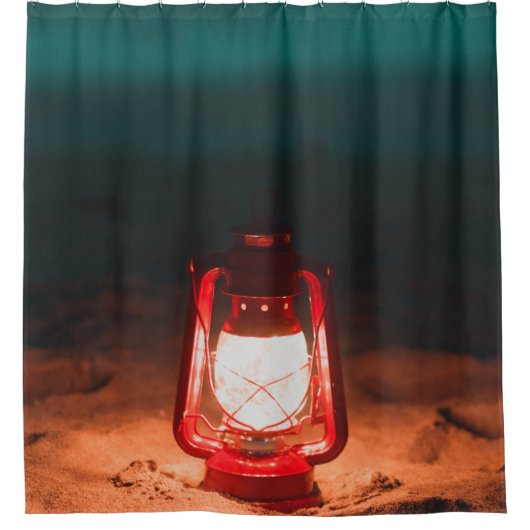 Olielamp Douchegordijn (Voorkant)