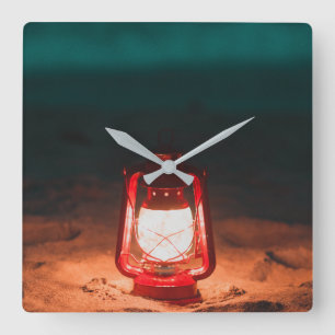 Olielamp Vierkante Klok