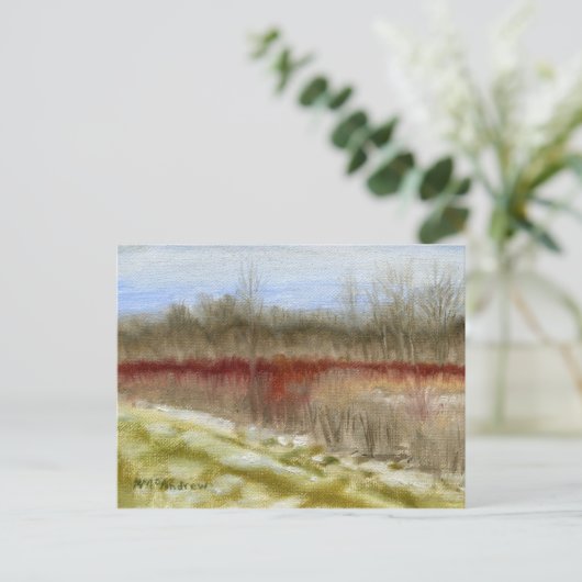 Olielandschap "Winter Field Sketch" Briefkaart (Staand voorkant)
