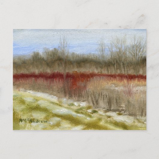 Olielandschap "Winter Field Sketch" Briefkaart (Voorkant)