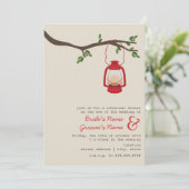 Olielantaarn Wilderness Camping Rehearsal Dinner Kaart (Staand voorkant)