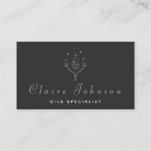 Oliën Specialist Bloemenportie Getrokken Illustrat Visitekaartje (Voorkant)