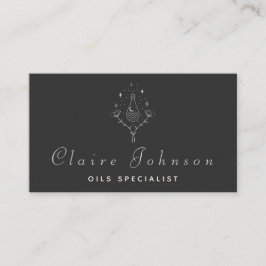 Oliën Specialist Bloemenportie Getrokken Illustrat Visitekaartje