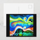 oliepastel Abstract Briefkaart | Zingen in tongen (Voorkant / Achterkant)