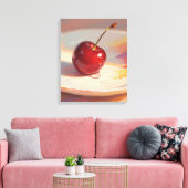 Oliepastel kers canvas afdruk (Insitu (Woonkamer))