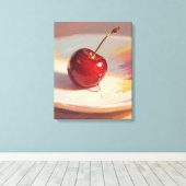 Oliepastel kers canvas afdruk (Insitu (Houten vloer))