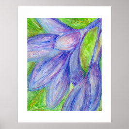 Oliepastel Paarse Bloem Poster