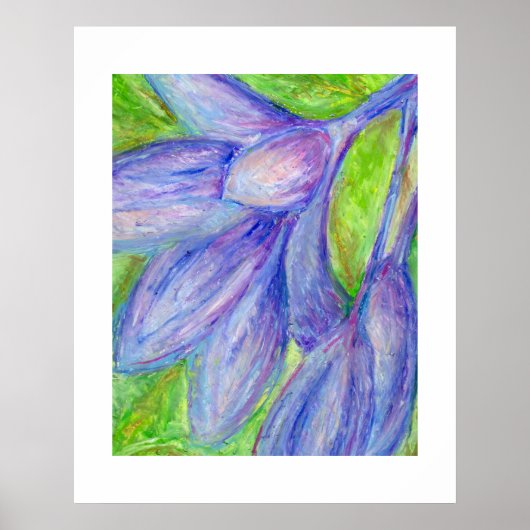 Oliepastel Paarse Bloem Poster (Voorkant)