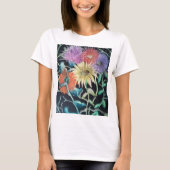 Oliepastelkrijt van wilde bloemen t-shirt (Voorkant)