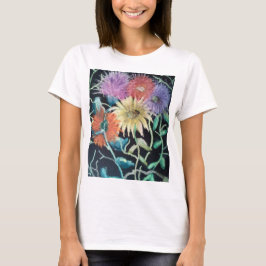 Oliepastelkrijt van wilde bloemen t-shirt