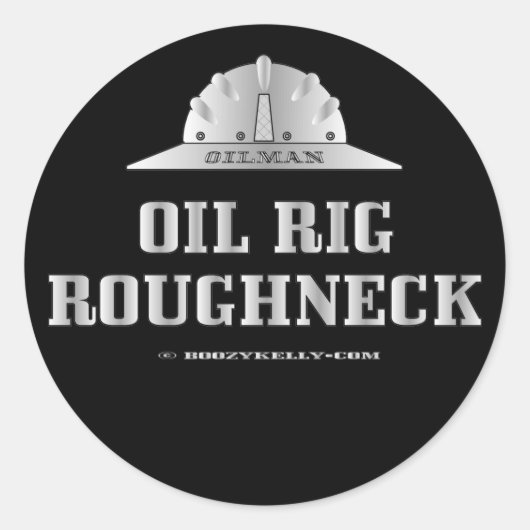 Olieplatform Roughneck, Sticker, Boren, Derrick, G Ronde Sticker (Voorkant)