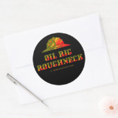 Olieplatform Ruw hals, Olieveld Sticker, Hard Pet, Ronde Sticker (Envelop)