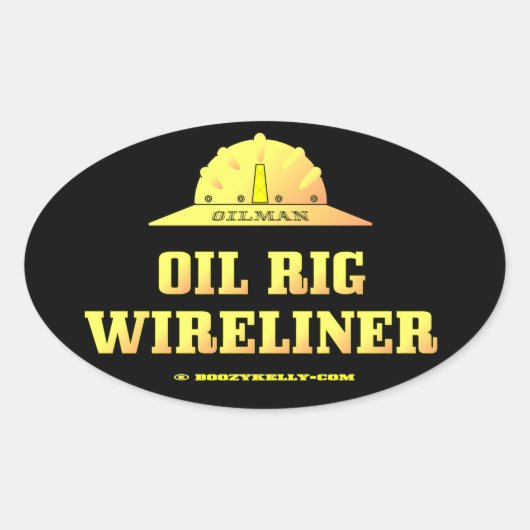 Olieplatform Wireliner, Olie, Gas, Slickline, Olie Ovale Sticker (Voorkant)