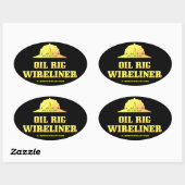 Olieplatform Wireliner, Olie, Gas, Slickline, Olie Ovale Sticker (Vel)