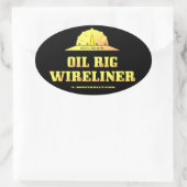 Olieplatform Wireliner, Olie, Gas, Slickline, Olie Ovale Sticker (Tas)